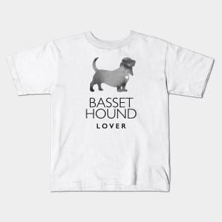 Basset Hound Dog Lover Gift - Ink Effect Silhouette Kids T-Shirt